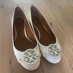 Tory Burch White Leather Ballet Flats 8.5